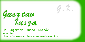 gusztav kusza business card