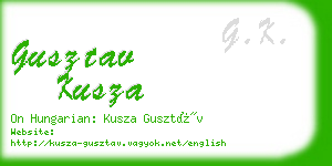 gusztav kusza business card